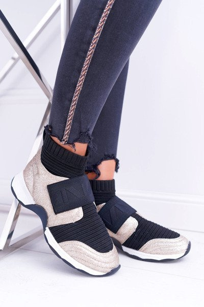 Chaussures de sport pour femmes Lu Boo avec chaussette Gold Brocade Phantom