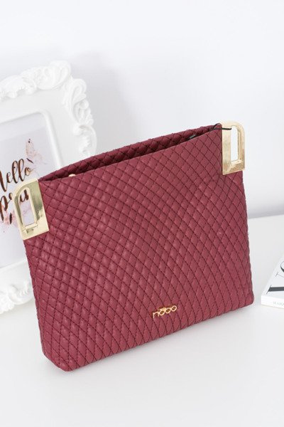 Damenhandtasche Maroon Quilted Letter Tasche NOBO