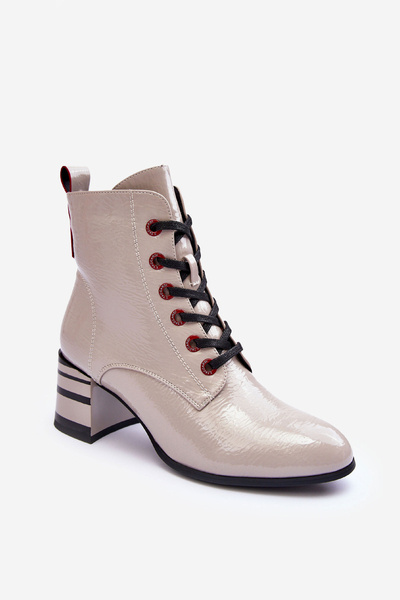 Lackierte Stiefel Mit Absatz SBarski MR870-49 Hellgraue