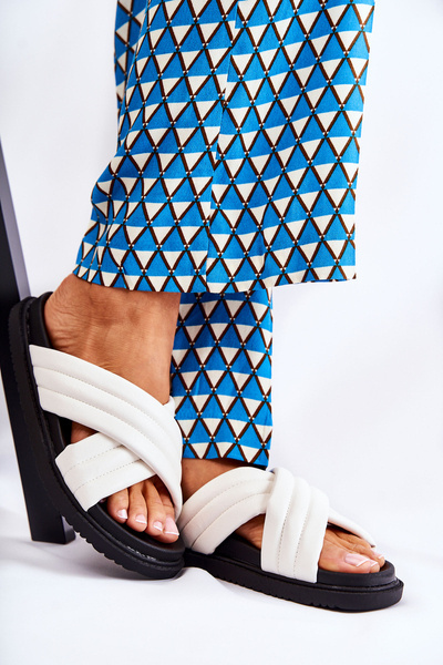 Klasszikus női bőr papucs fehér Daron