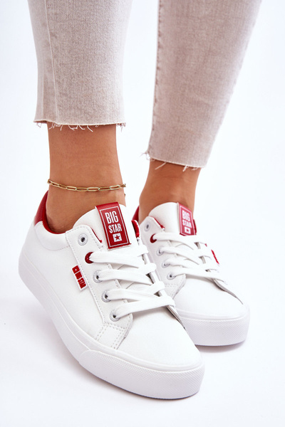 Chaussures de Tennis Femme Cuir Big Star EE274311 Blanc Rouge