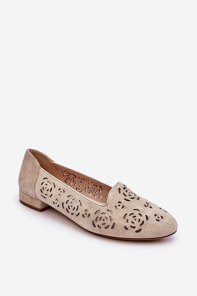 Openwork Women Loafers Sergio Leone Bl627 Beige