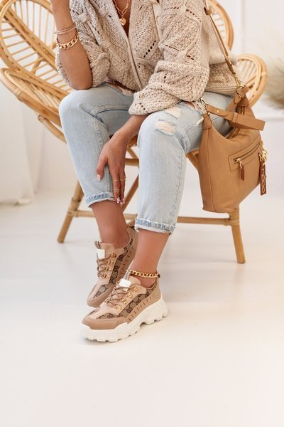Khakifarbene Daydreamer Damen-Sneakers mit fester Sohle