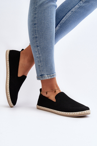 Schwarze Damen-Slip-On-Espadrilles Harmonie