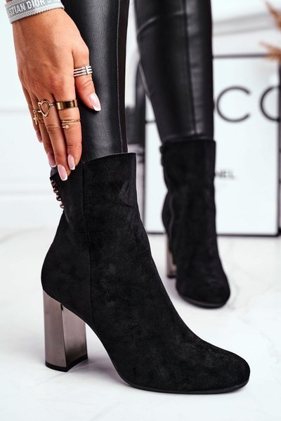 Damen Stiletto Stiefel Schwarz Trens