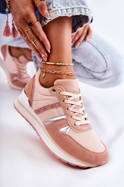 Classic Women's Tied Sports Shoes Pink Elenes