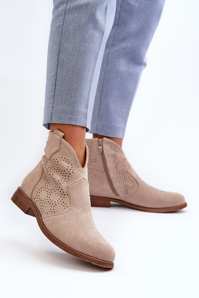 Botine decupate bej deschis S.Barski HY66-151