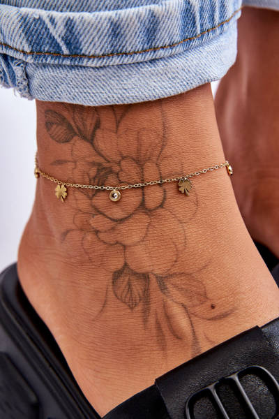 Beinarmband mit Kleeblätter Gold