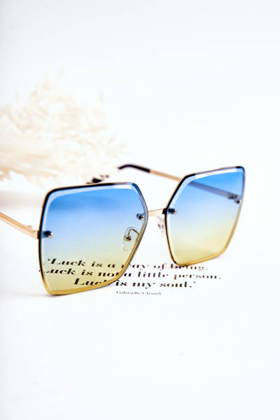 Big Square Sunglasses V180005 Blue-Yellow