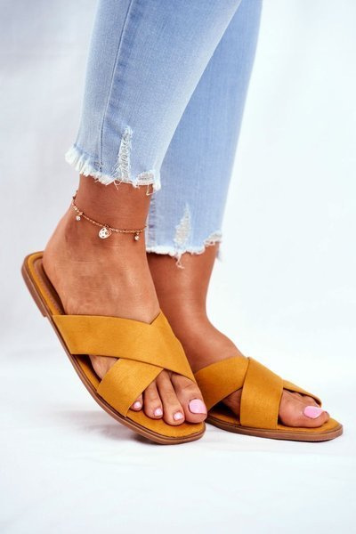 Damen Flip Flops Kreuzriemen Gelb Philippinen