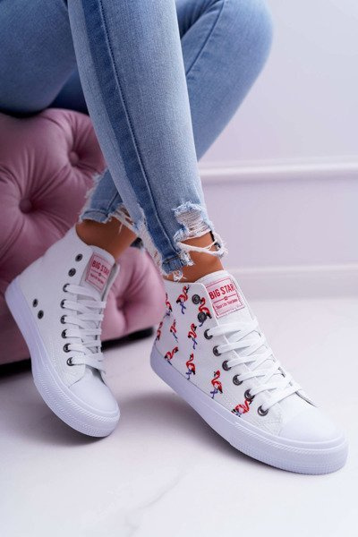Moteriški aukšti sportbačiai Flamingo Big Star White DD274660