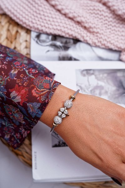 Women's Bracelet With Zircons Gold Kirby Clover