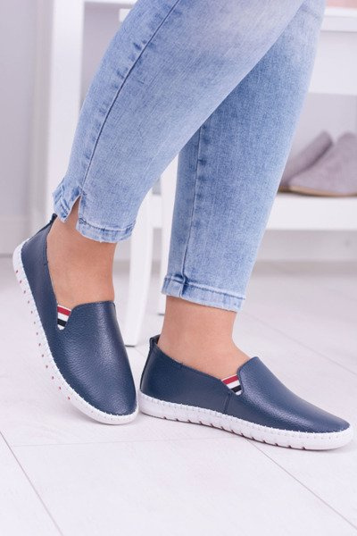 Chaussures de tennis Bellara en cuir bleu marine pour femmes