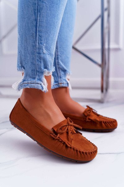 Női velúr mokaszin Camel Espanto