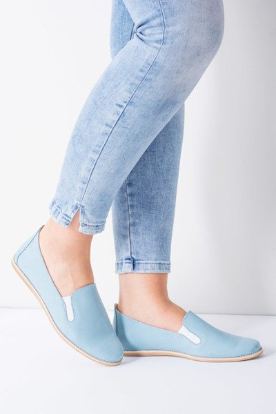 Blau Pastell Damen Fresca Leder Ballerinas