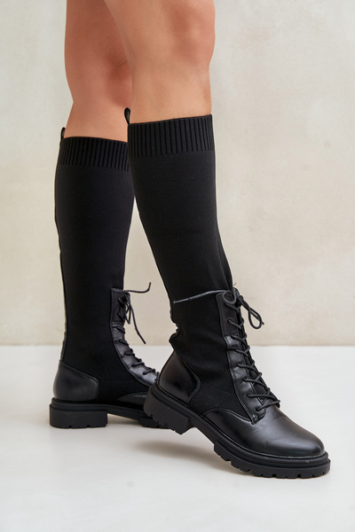 Bottines Slip-On Avec Tige Chaussette Noir Iranel