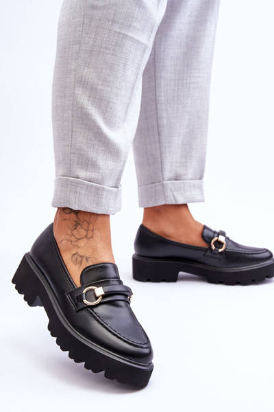 Damen-Leder-Slipper Schwarz Camerin