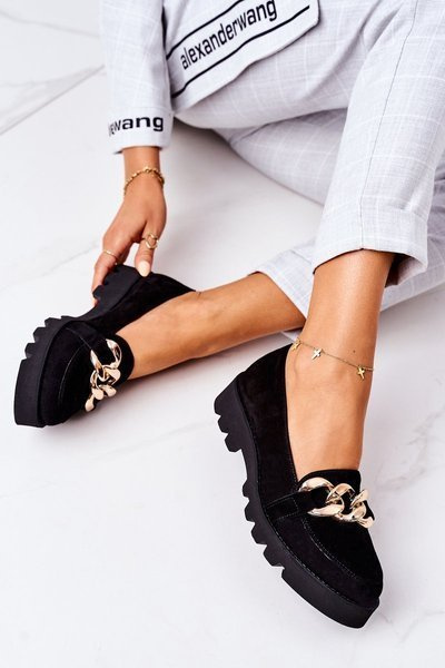 Lewski Schuhe Wildleder Mokassins 3040 Schwarz