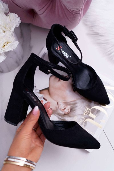 Pompe de stiletto pentru femei din piele de piele de piele de piele de piele neagră