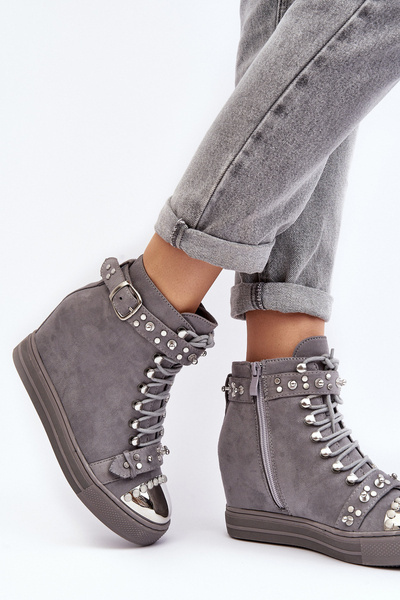 Női szigetelt ékcsizma Jets Suede Black Lu Boo
