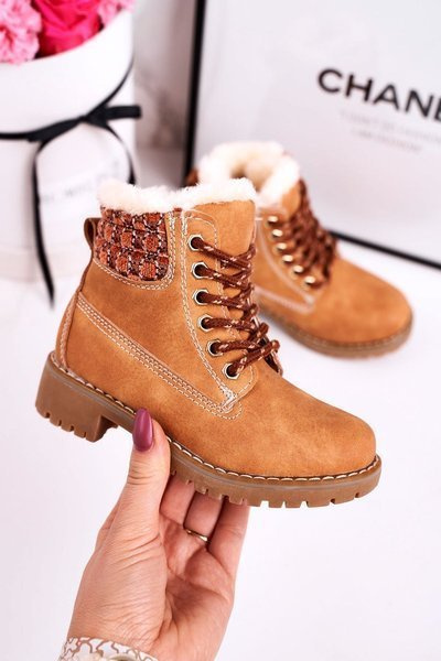 Bottes Enfant Isolées Avec Fourrure Beige Forêt