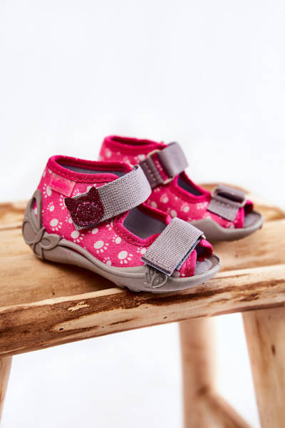 Sandales Chaussons Befado Velcro Paws 242P108 Rose