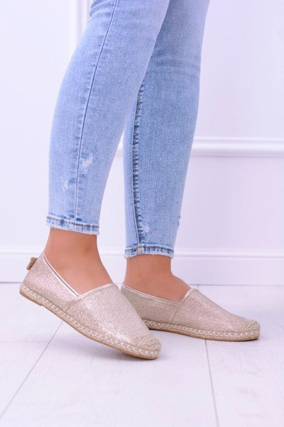 Lu Boo auksinės blizgančios espadrilės