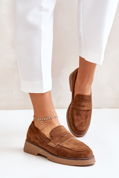 Klasszikus női mokaszinok Eco Suede barna Belania-ból