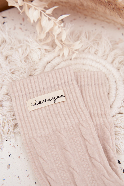 Chaussettes chaudes pour femmes en laine Beige