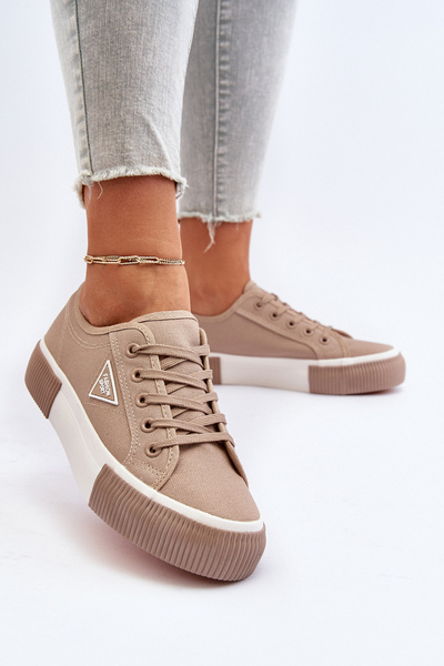 Baskets basses femme beige Enalae