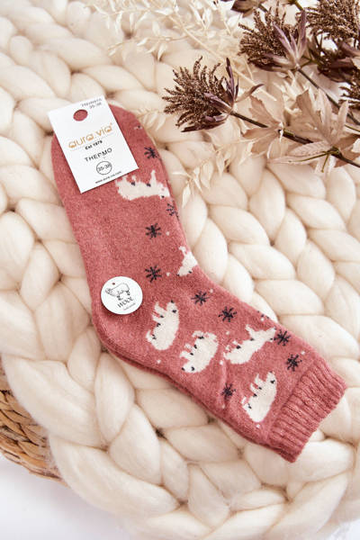 Women's Wool Socks In Polar Bear Pink