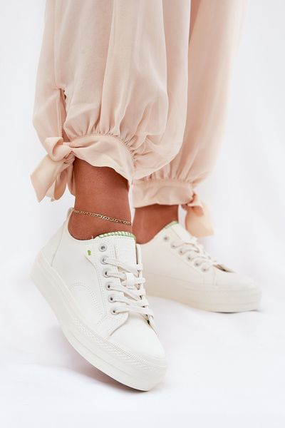 Női Platformos Sneakers Eko Bőrből Big Star RR274A295 Fehér