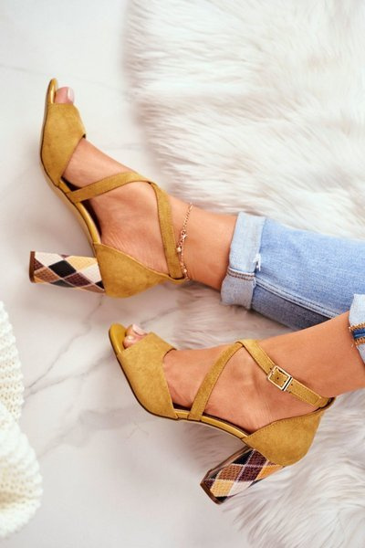 Women's Stiletto Sandals Sergio Leone Yellow SK865