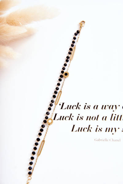 Brățară dublă pentru femei mini ceas negru