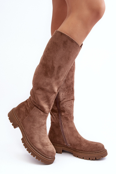 Bottines matelassées pour femmes marron Heliofa