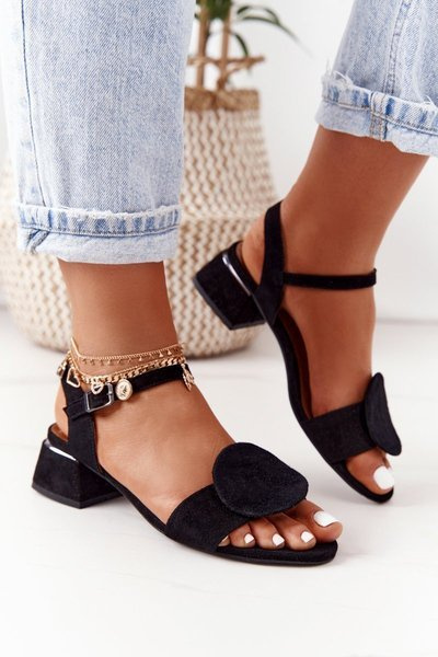Wildleder-Sandalen mit Absatz Maciejka 5198A-01 Schwarz