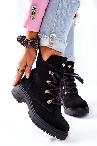 Bottes en daim pour femmes noires Nicole 2674