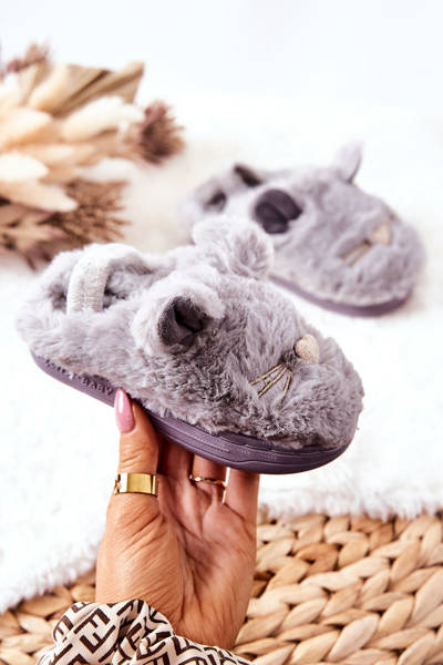 Chaussons Enfant Chats Avec Oreilles Gris Tammy