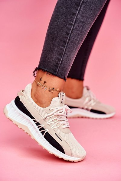 Chaussures de sport pour femmes, baskets beiges Pamela