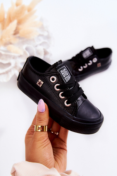 Adidași din piele pentru copii Big Star JJ374311 Negru