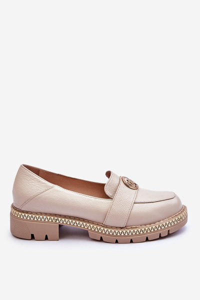 Eleganter Leder-Loafer Hellbeige Laverne