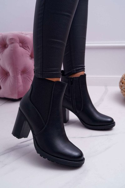 Cizme stiletto pentru femei cu fermoar negru