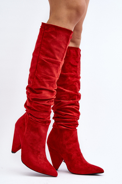 Damen Wildleder Stiefel Lu Boo Rot