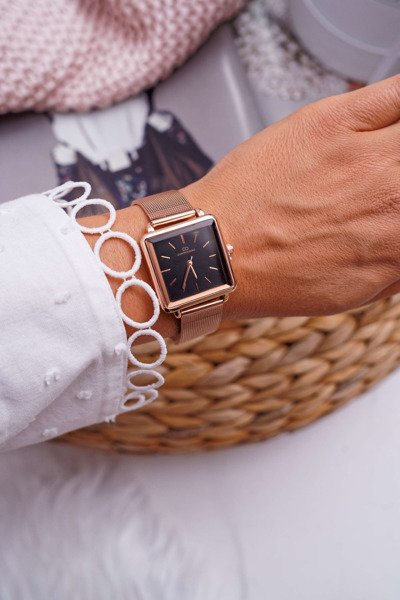 Moteriškas „Giorgio & Dario Pink“ auksinis laikrodis „Fanne“.