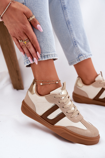 Női Sneakers Eko Velúrból Bézs Satylies