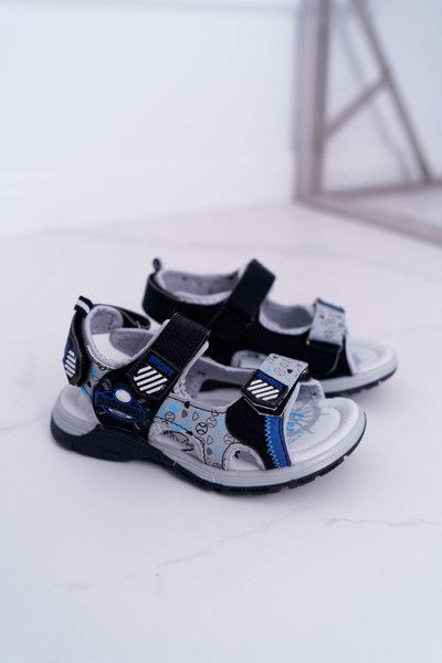 Sandales Velcro pour Jeunes Enfants Noir Rexio
