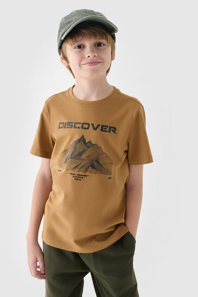 T-Shirt Mit Druck Für Jungen 4F 4FJWAW24TTSHM1553-74S Gelb