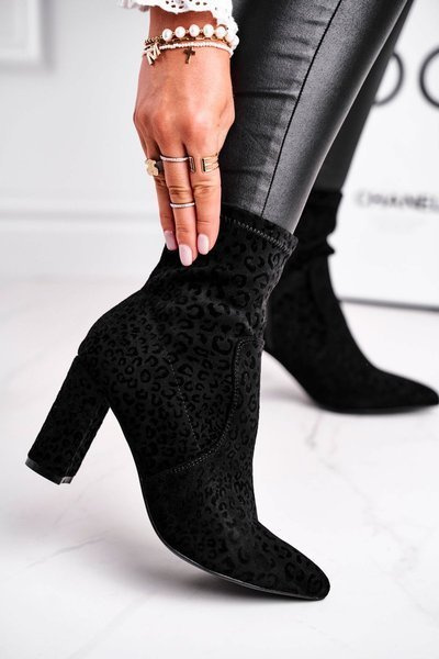 Gesprenkelte Stiletto-Stiefel für Frauen Black Panther