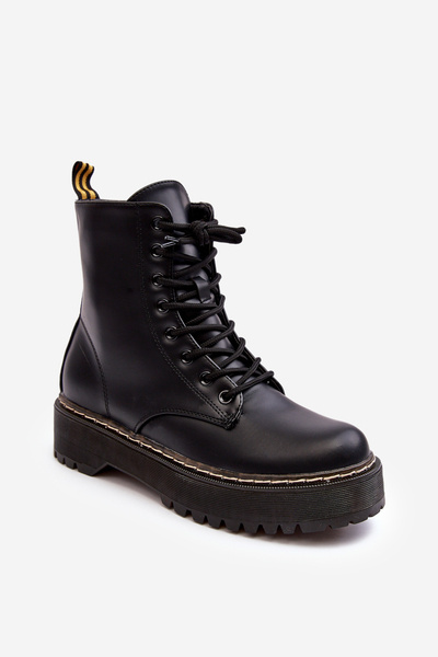 Damen Schnürschuhe Trapper Schwarz Maddis