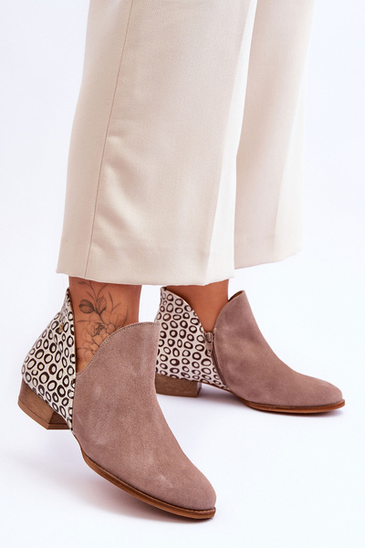Bottes Maciejka en Cuir Mouchetés 04091-55 Beige foncé